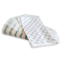 BontaBag 1 kg-os fehér papírtasak mentazöld pöttyös design mintával - 100 db