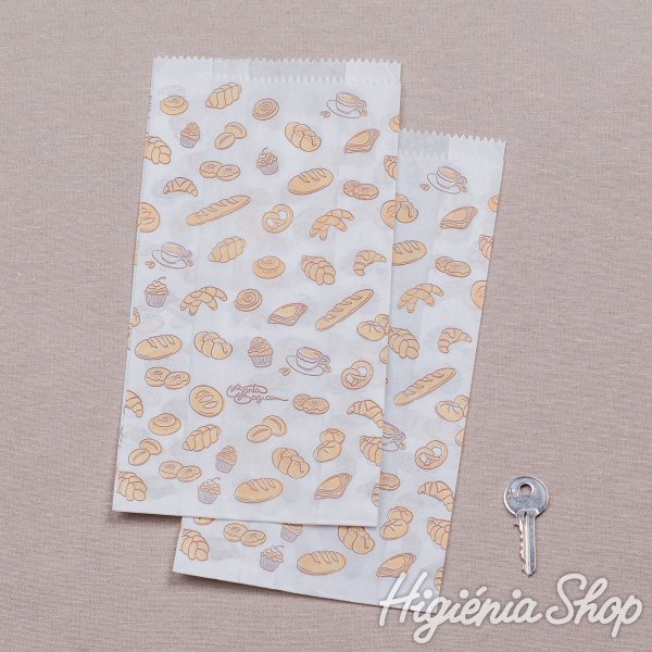 1 kg-os fehér sütőipari papírzacskó péksüti mintával - 2000 db