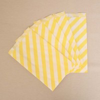 BontaBag 1 kg-os papírtasak sárga csíkos design mintával - 200 db