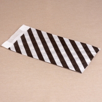 BontaBag 1 kg-os papírtasak fekete-fehér csíkos design mintával - 200 db