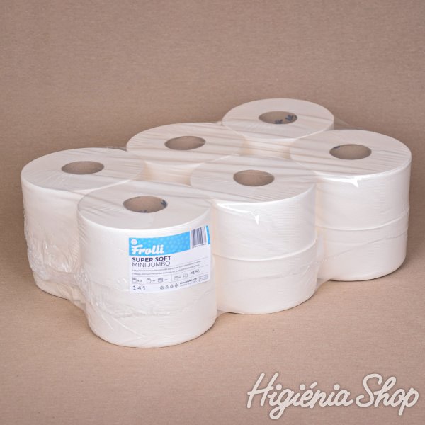 WC Papír Frolli Super Soft Mini Jumbo XXL - 2 rétegű - 12 extra hosszú tekercs