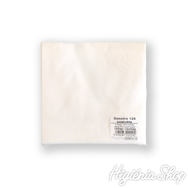 Gasztro fehér papírszalvéta  14x125 db