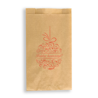 BontaBag 1 kg-os barna papírtasak piros karácsonyi design mintával - 100 db
